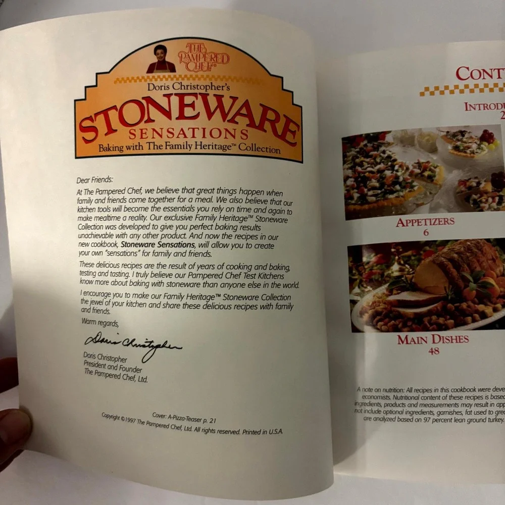 Pampered Chef Stoneware Sensations Cookbook Doris Christopher 1997 Paperback